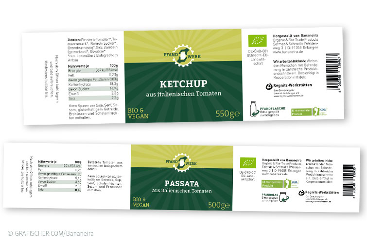 Marke PFANDWERK für Bio-Lebensmittel in Pfandverpackungen